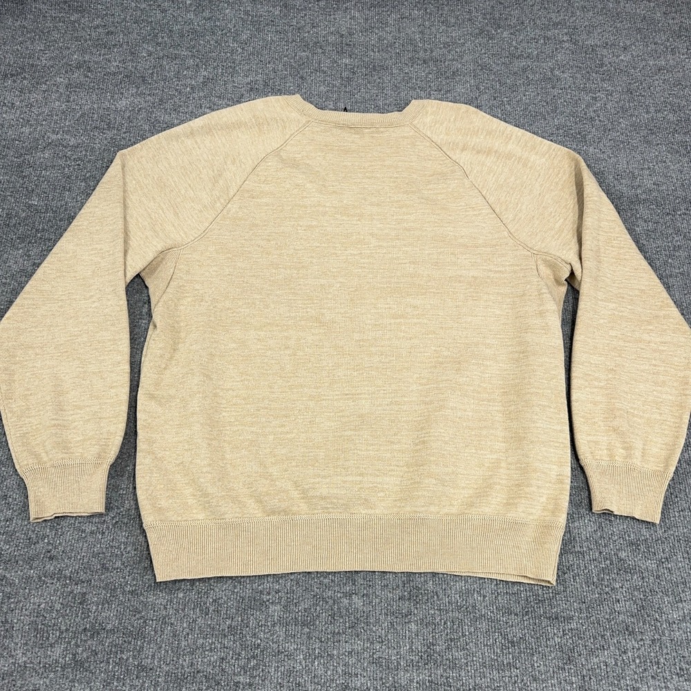 Polo Ralph Lauren Sweater Men 2XL Beige Cream Crewneck Soft Cotton Raglan - Picture 9 of 10